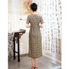 V领复古改良旗袍 日常可穿复古立领气质碎花裙SYG630 商品缩略图4