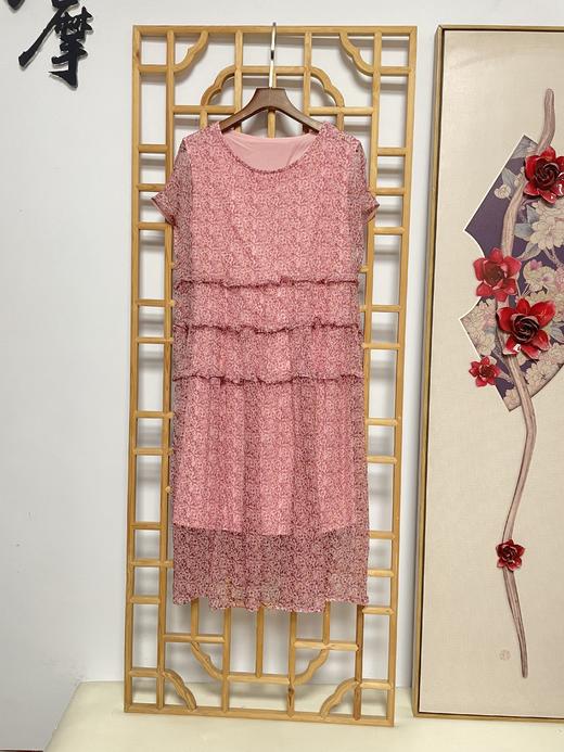 丁摩 真丝连衣裙木耳边印花时尚海边度假桑蚕丝连衣裙20-77DB399240531 商品图1