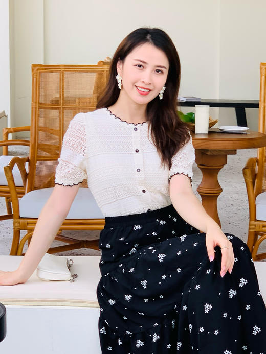 【百图lulu定制】【花团半裙】高腰  显瘦  碎花A字裙  气质半身裙 商品图8