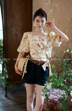 【门店同款】ENJOY夏季“野蛮”生长配腰带A字热裤 158592878