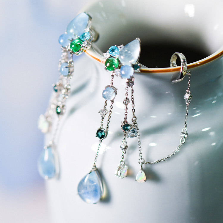 天青烟雨耳环耳骨链【定制】