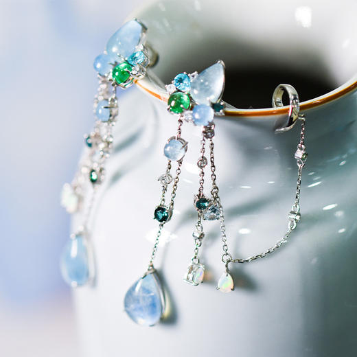 天青烟雨耳环耳骨链【定制】 商品图0
