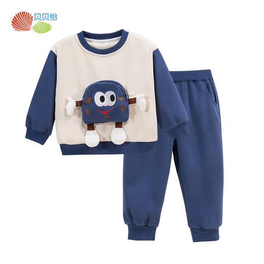 贝贝怡童装男童卫衣套装2024春秋款新品中小童可爱立体卡通两件套ZB3DT057 商品图0