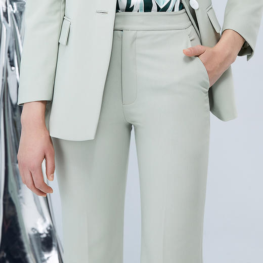 EITIE爱特爱秋季新款高腰西装裤舒适通勤纯色百搭裤子7505206 商品图3