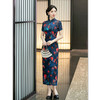 老上海复古中国风长款短袖旗袍2024夏新款改良中式中老年旗袍SYK582471 商品缩略图3