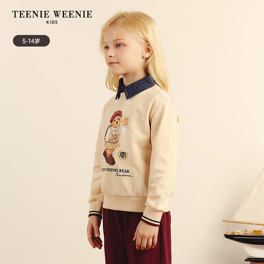 TeenieWeenie Kids小熊童装秋季童印花学院风百搭卫衣TKMW243854K 商品图3