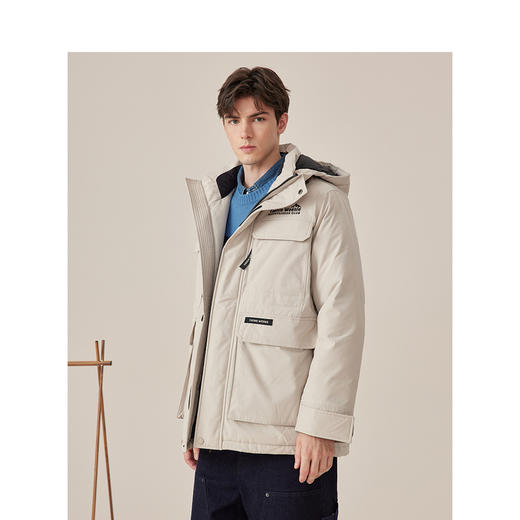 Teenie Weenie小熊男装字母连帽羽绒服男冬季TNJD24DC20D 商品图1