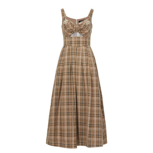 复古浪漫格纹吊带背心连衣裙秋季吊带裙MC88DR520 商品图1