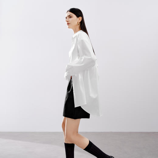 【严选】伊芙丽男友风职场通勤廓形简约百搭衬衫女2024秋装新款舒适小上衣1F7923391 商品图4