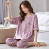 【穿上它，重新定义你的家居服】带胸垫夏季睡衣女 棉质卡通可爱短袖七分裤 免穿文胸家居服套装舒适-QQ 商品缩略图3
