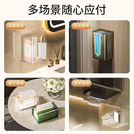 纸巾盒壁挂式洗脸巾收纳盒厨房倒挂抽纸盒家用卫生间免打孔纸抽盒 商品图8