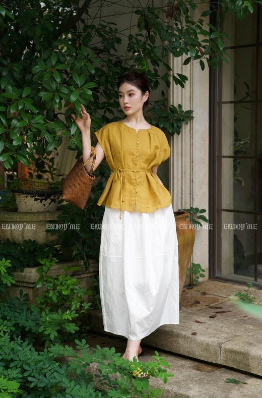 【门店同款】ENJOY夏季自然-苎麻系带上衣 158403344 商品图11
