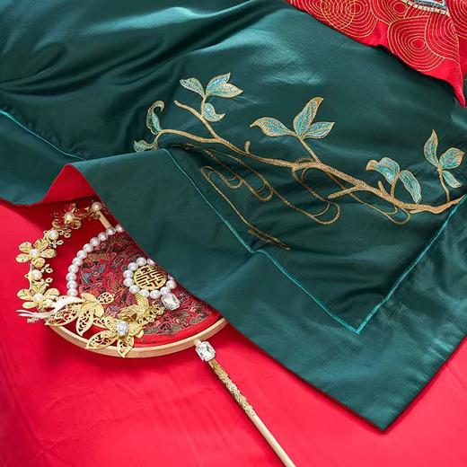 【春上新】10楼 富安娜  婚庆床单九件套-五福送囍 （230*229cm)  吊牌价7999元   活动价3999元 商品图3