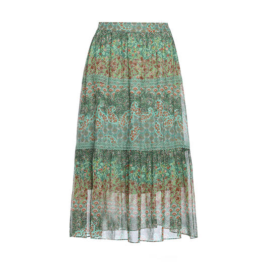 乔万尼夏季真丝半身裙100%桑蚕丝法式a字裙EM2D817 商品图4