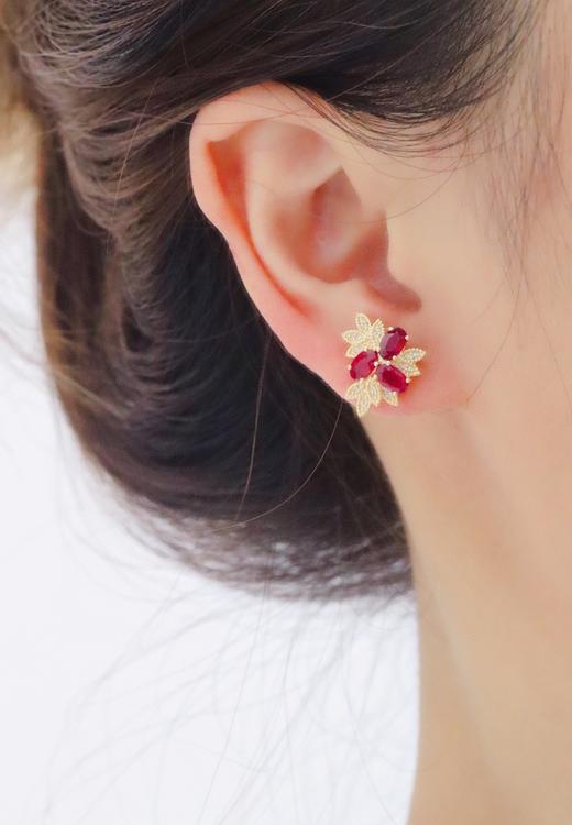 2.1ct 红宝石耳钉 商品图4