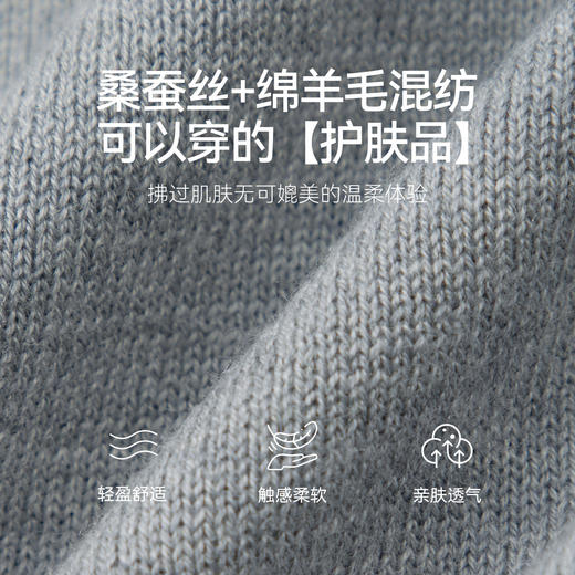 【严选】【小黄人联名系列】诗凡黎心动毛衣灰色针织开衫2024秋新款上衣女SF7131051 商品图3