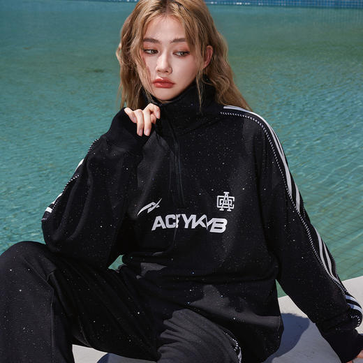 【黄誉博同款】[整套下单直减39]ACEYKYB新款细闪卫衣裤子外套华夫格国潮百搭宽松撒银款套装情侣装 商品图2