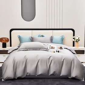 红蜻蜓亲肤棉床上单被套学生宿舍 100支长绒棉贡缎四件套 -太空灰 被套200*230cm