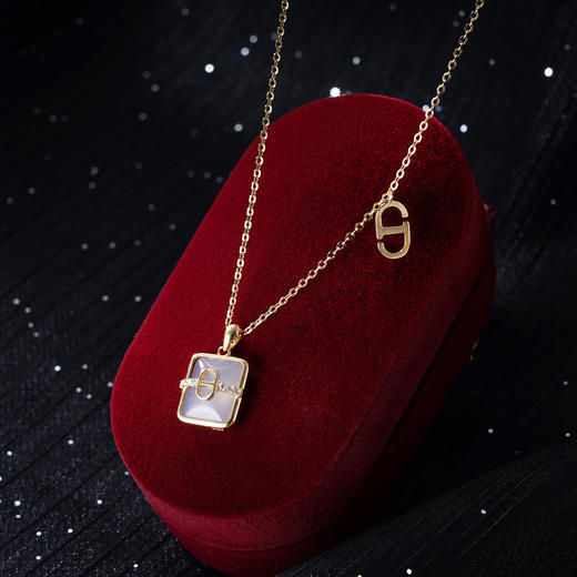 子佩集S925银【清隅】套链项链【YL-4307201】纯银时尚蛋白石镀金2404 商品图6