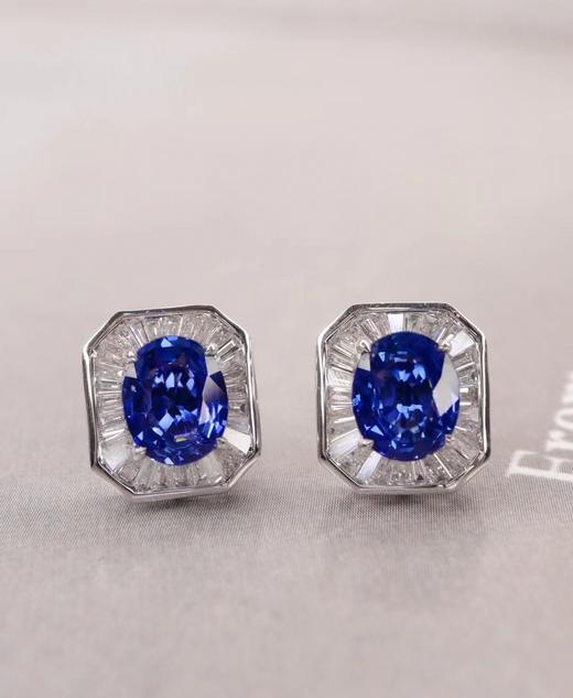 1.75ct 蓝宝石耳钉 商品图0