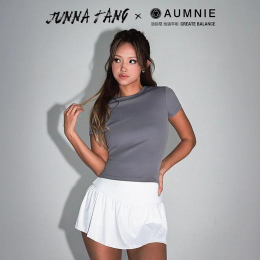 AUMNIE澳弥尼都市T恤长款修身短上衣百搭休闲健身运动跑步短袖女 商品图2