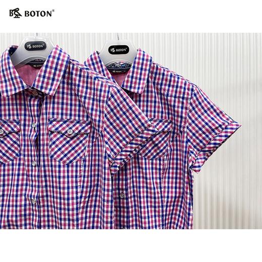 【第2件半价！尾货清仓不退换】波顿女士休闲格仔短袖衬衫LS738216 商品图2