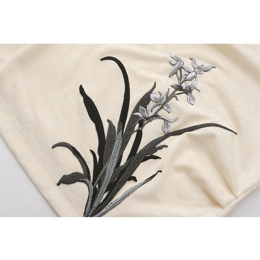 司歌修身圆领国风上衣刺绣T恤T891495X 商品图2