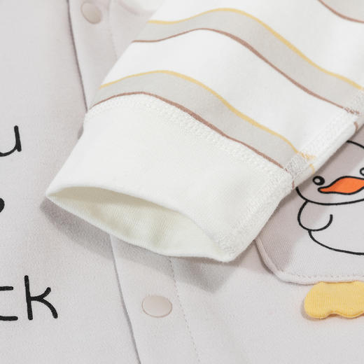 贝贝怡婴幼儿童前开连体衣舒适纯棉假两件背带哈衣春秋季单穿打底ZB3DL013 商品图3