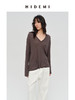 HIDEMI 极简V领大廓形轻柔皮肤衣系列宽松慵懒设计感可再生纤维面膜上衣长袖T恤 商品缩略图8