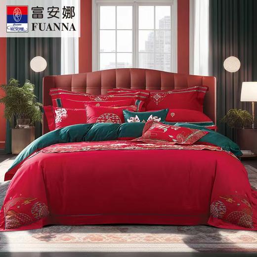 【春上新】10楼 富安娜  婚庆床单九件套-五福送囍 （230*229cm)  吊牌价7999元   活动价3999元 商品图0