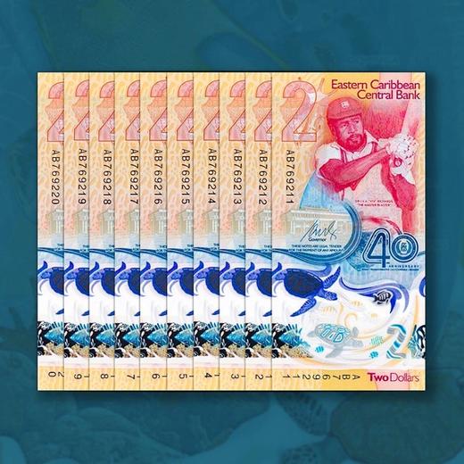【获奖纪念钞】东加勒比中央银行成立40周年纪念钞 塑料钞 商品图3
