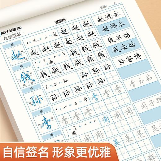行书21天速成字帖自信签名职场书写行楷基础硬笔书法练字帖高中生成年人7000字控笔训练字帖 商品图6