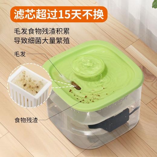 宠物方形自动饮水机容量约1L 智能宠物饮水器 自动循环过滤猫咪活水机 商品图1