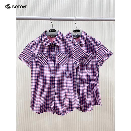 【第2件半价！尾货清仓不退换】波顿女士休闲格仔短袖衬衫LS738216 商品图3