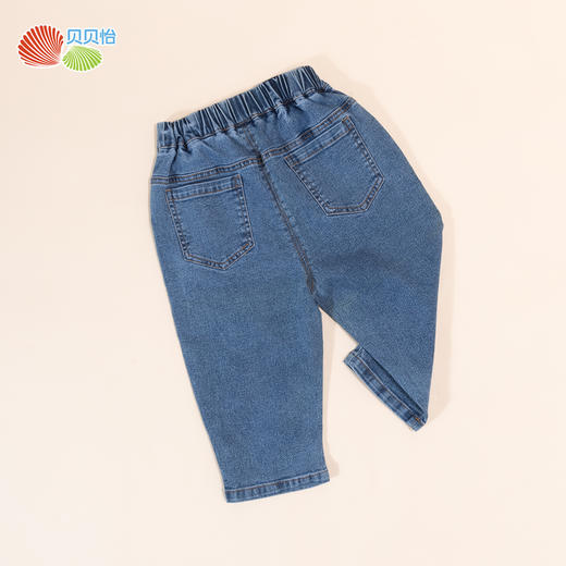 贝贝怡女童牛仔裤秋装2024新款儿童裤子女孩百搭直筒裤休闲学生裤子ZB3DK028 商品图2