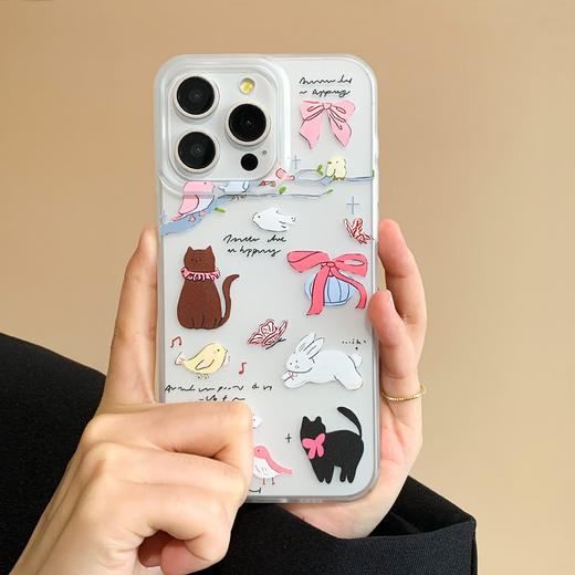 【夏天冰感磨砂iPhone14苹果13手机壳】15promax猫咪12防摔11大孔XR透明壳 商品图1