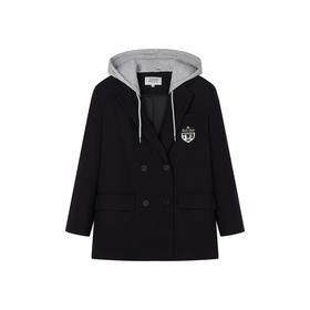 Teenie Weenie小熊字母连帽西装外套女冬季西服TTJK248904N