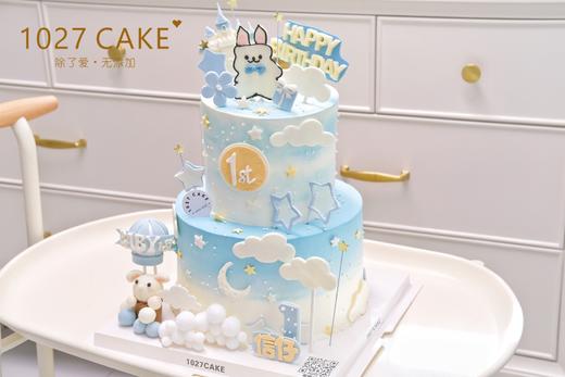 1027CAKE | 双层 兔兔周岁 手工翻糖装饰（需要提前2-3天预订） 商品图2