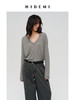 HIDEMI 极简V领大廓形轻柔皮肤衣系列宽松慵懒设计感可再生纤维面膜上衣长袖T恤 商品缩略图4