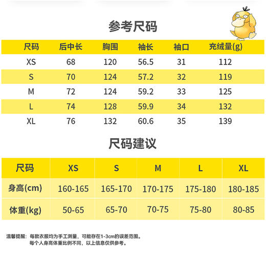 严选 | 鸭鸭短款羽绒服 宝可梦系列 90鸭绒 650+蓬松度 轻盈保暖 商品图9