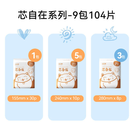 凸凸棉卫生巾轻薄日夜组合9包104片 商品图1