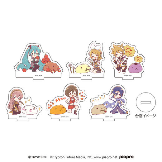 日本正版 A3初音家族&水豚 Q版迷你徽章立牌盲盒 周边谷子 商品图4