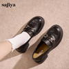 Safiya/索菲娅2025英伦真皮石头纹圆头金属扣百搭粗跟乐福鞋 SF43112103 商品缩略图4