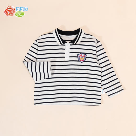 贝贝怡童装男童长袖t恤翻领POLO衫纯棉春秋新款儿童打底上衣秋装ZB3DS033 商品图2