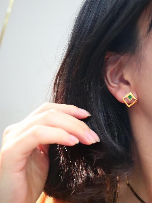 0.8ct 祖母绿耳钉 商品图8