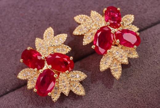 2.1ct 红宝石耳钉 商品图2