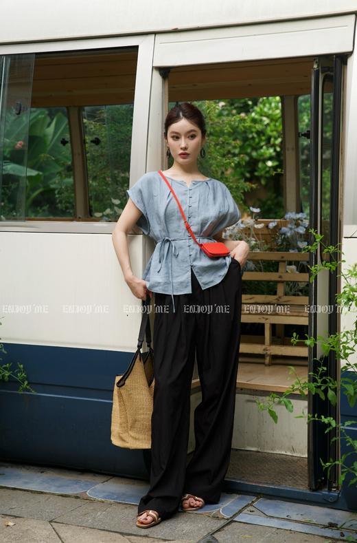 【门店同款】ENJOY夏季自然-苎麻系带上衣 158403344 商品图7