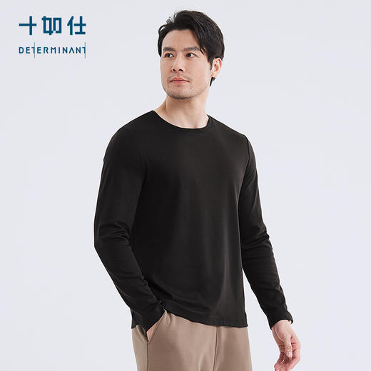 十如仕100%新疆长绒棉远红外整理保暖长袖T恤-T05-04 商品图11