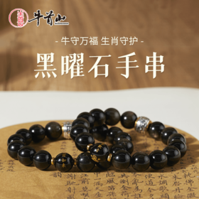 牛首山文创十二生肖黑曜石手串手链属蛇手串高档送礼物