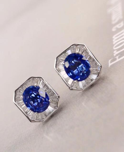 1.75ct 蓝宝石耳钉 商品图2